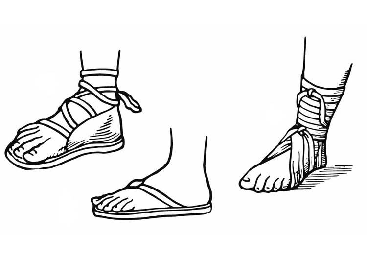Kleurplaat sandalen
