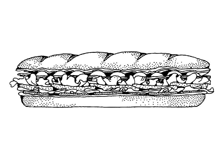Kleurplaat sandwich