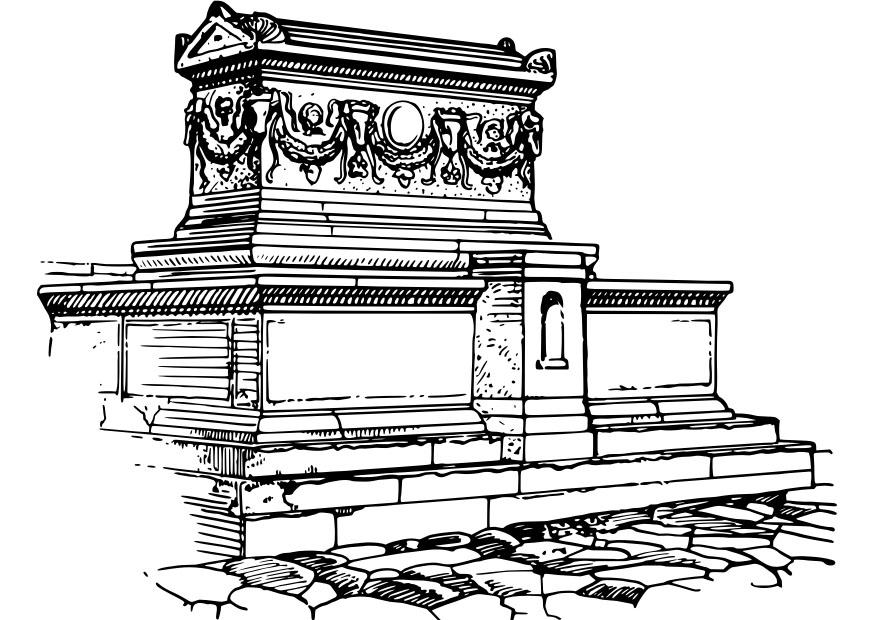 Kleurplaat sarcofaag