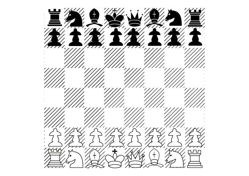 Kleurplaat schaakspel