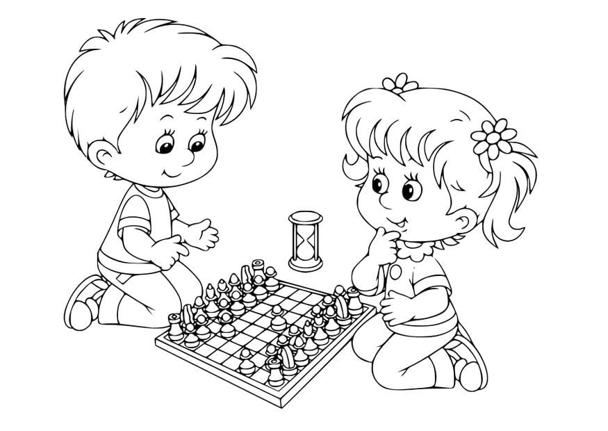 Kleurplaat schaken