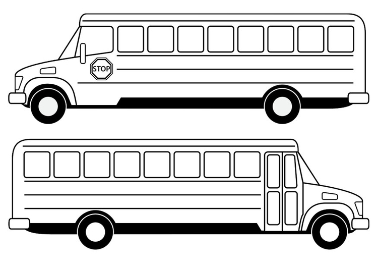 Kleurplaat schoolbus