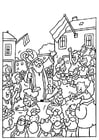 Kleurplaat Sinterklaas en Roetpieten