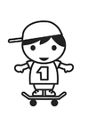 kleurplaat skater