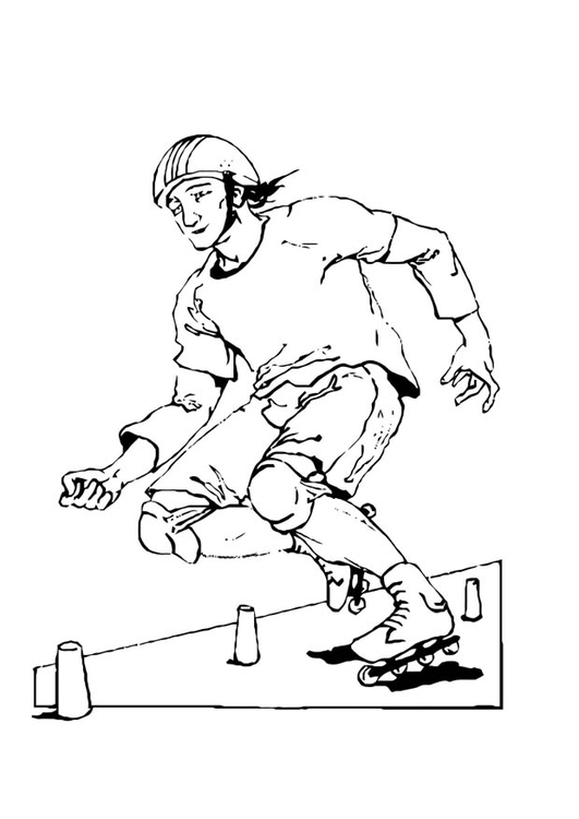 Kleurplaat rollerbladen - skeeleren