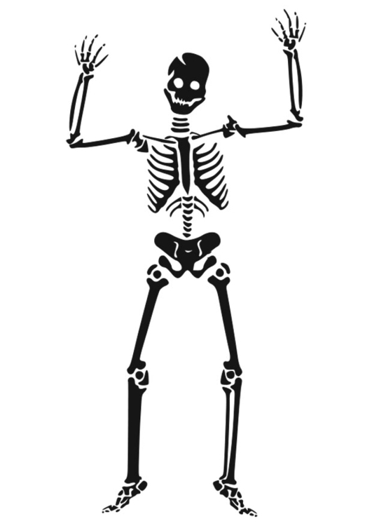 Kleurplaat skelet 