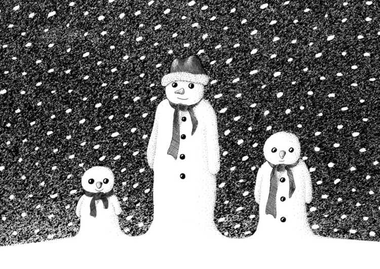 Kleurplaat sneeuwmannen