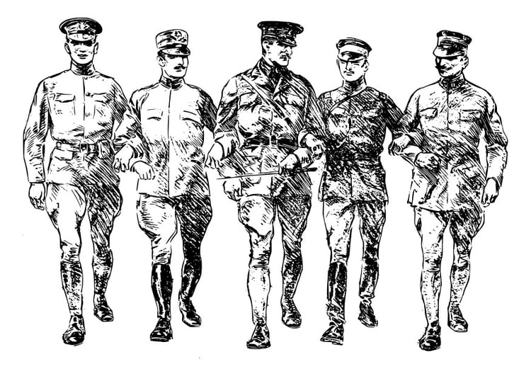 Kleurplaat soldaten eerste wereldoorlog