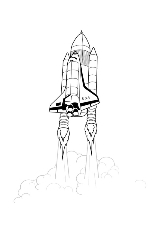Kleurplaat space shuttle
