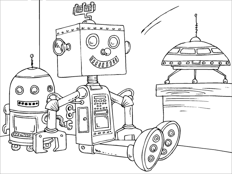 Kleurplaat speelgoed robot