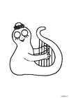 kleurplaat harp
