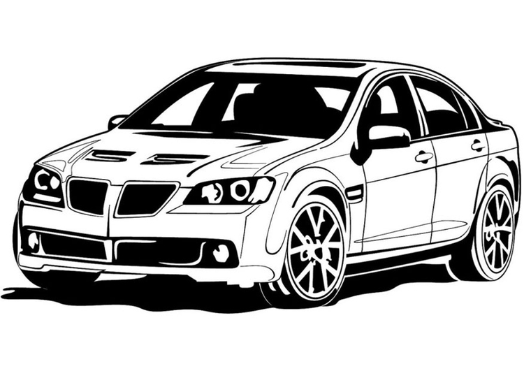 Kleurplaat sportauto