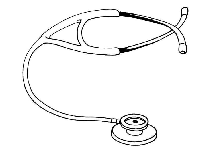 Kleurplaat stethoscoop