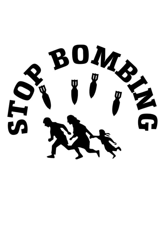 Kleurplaat stop bombardementen