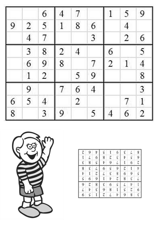 Kleurplaat sudoku - jongen