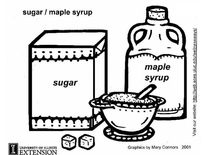 Kleurplaat suiker - stroop