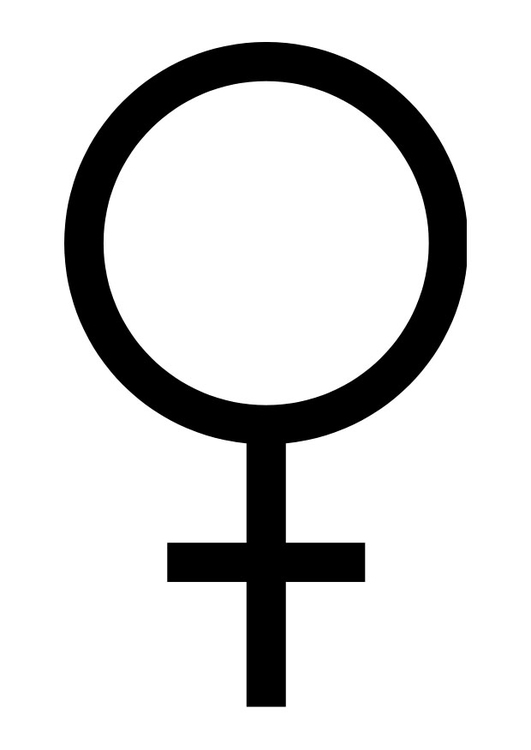 Kleurplaat symbool vrouw