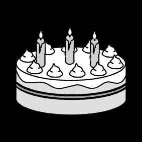 Kleurplaat taart-verjaardag