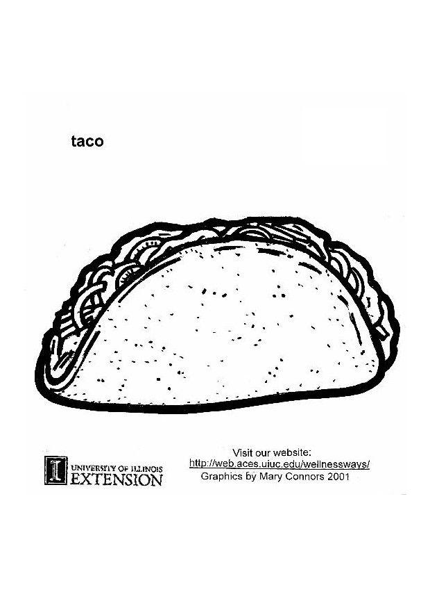 Kleurplaat taco