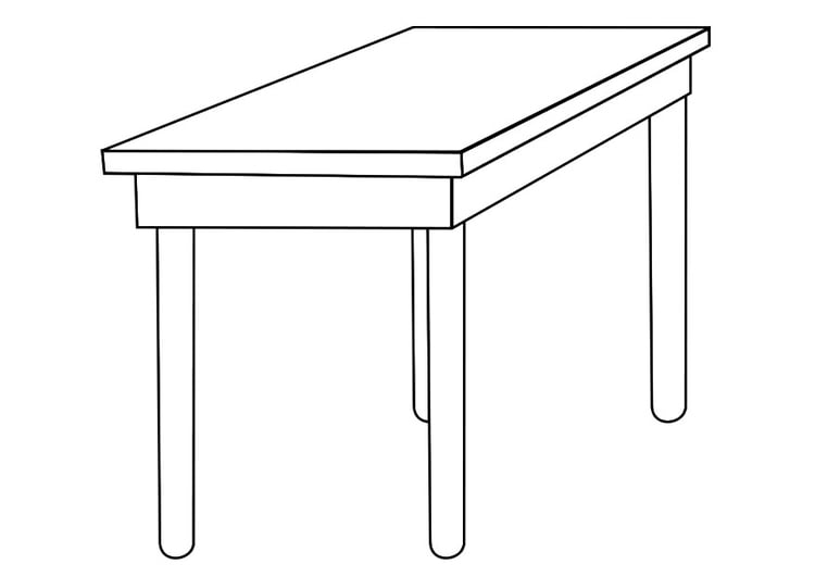 Kleurplaat tafel