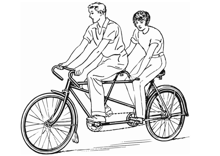 Kleurplaat tandem