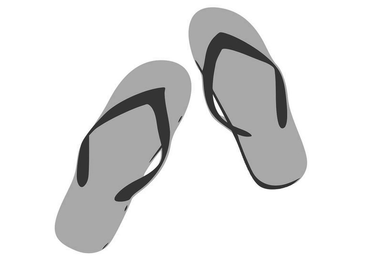 Kleurplaat teenslippers