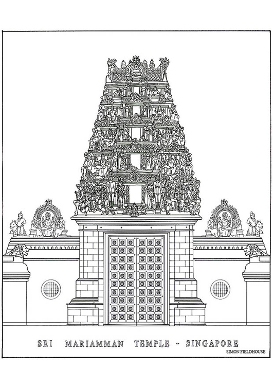 Kleurplaat tempel