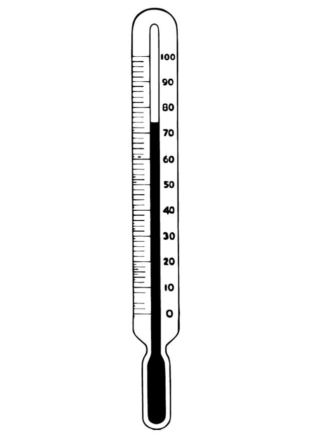 Kleurplaat temperatuur - thermometer