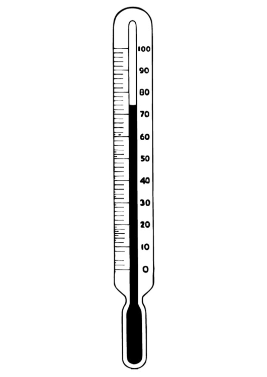 Kleurplaat temperatuur - thermometer