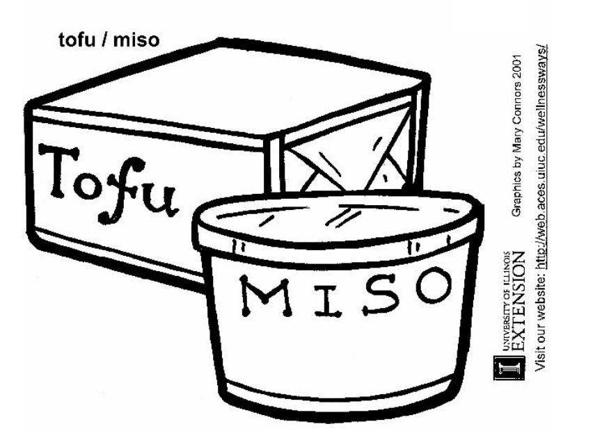 Kleurplaat tofu - miso