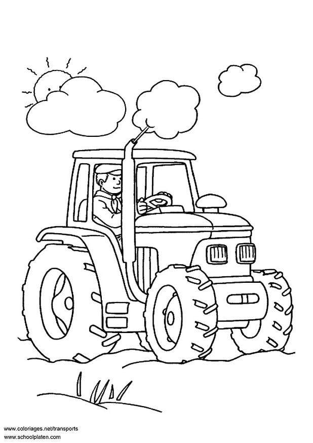 Kleurplaat tractor