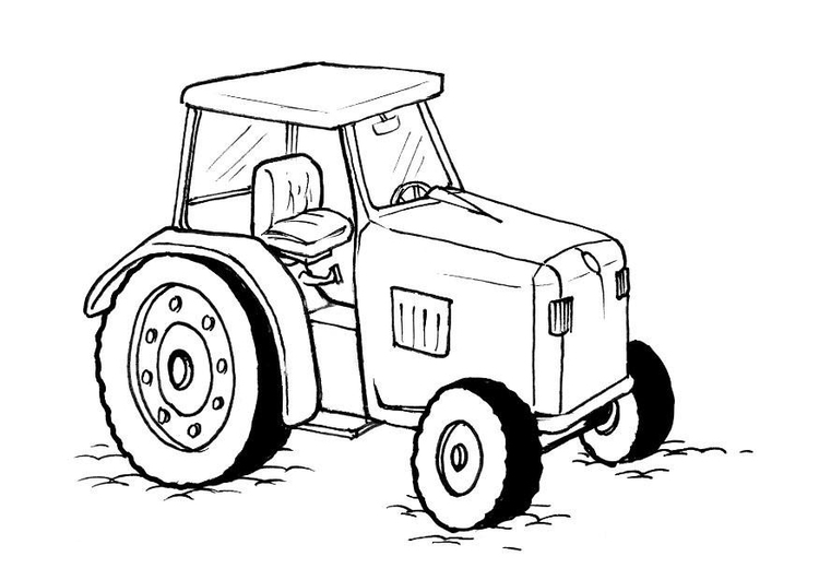 Kleurplaat traktor