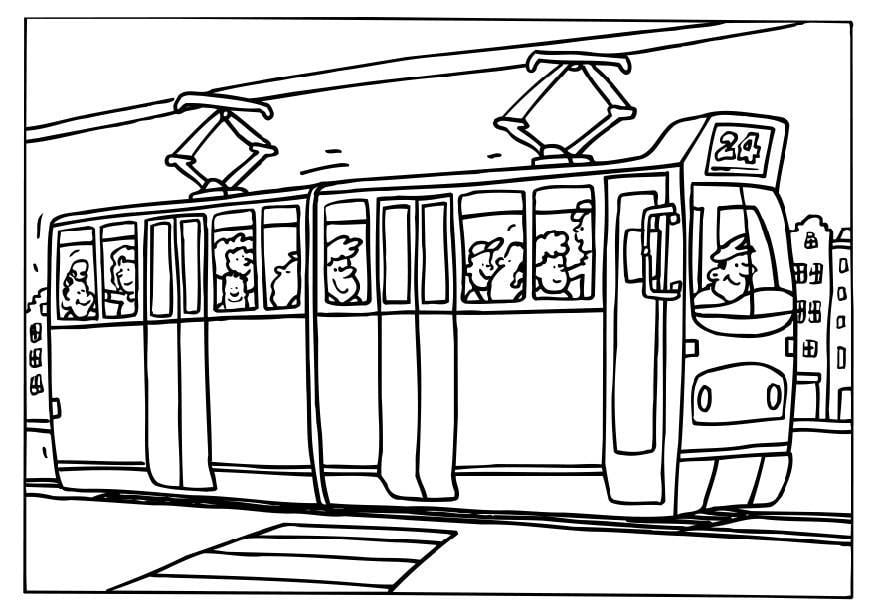 Kleurplaat tram