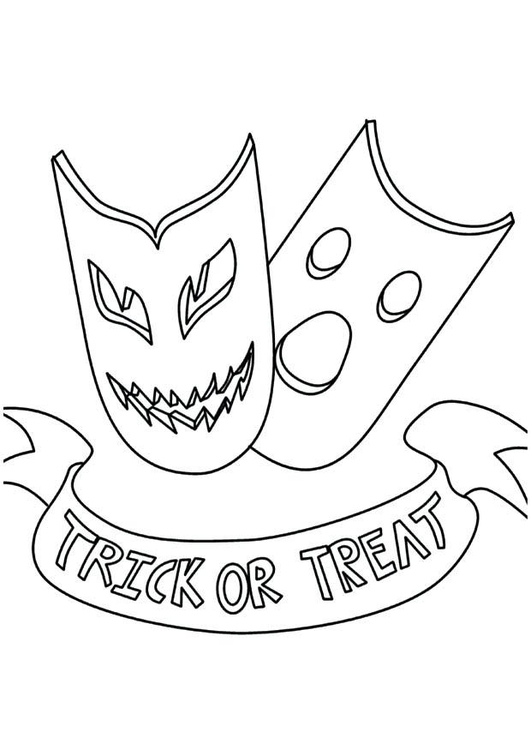 Kleurplaat trick or treat