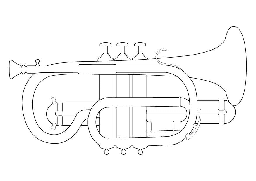 Kleurplaat trompet