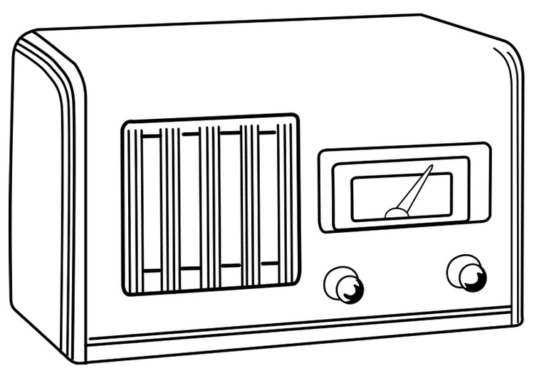 Kleurplaat uitgeschakelde radio