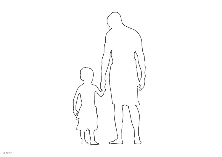 Kleurplaat vader en zoon
