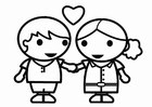 Kleurplaat valentijn verliefd