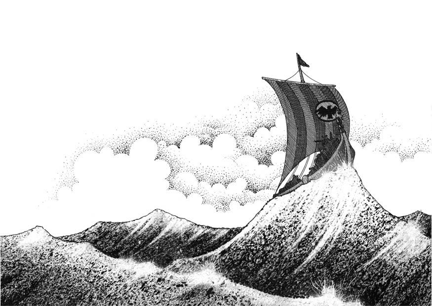 Kleurplaat viking schip