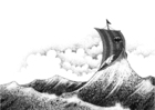 kleurplaat viking schip