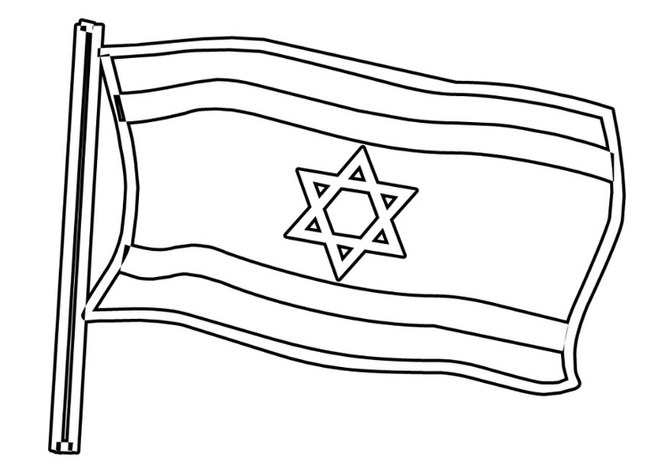 Kleurplaat vlag IsraÃ«l
