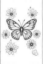 vlinder tussen de bloemen