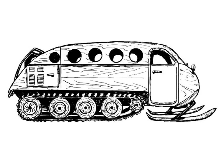 Kleurplaat voertuig voor sneeuwlandschap