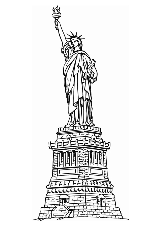 Kleurplaat vrijheidsstandbeeld New York