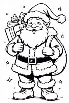 Kleurplaat vrolijke kerstman