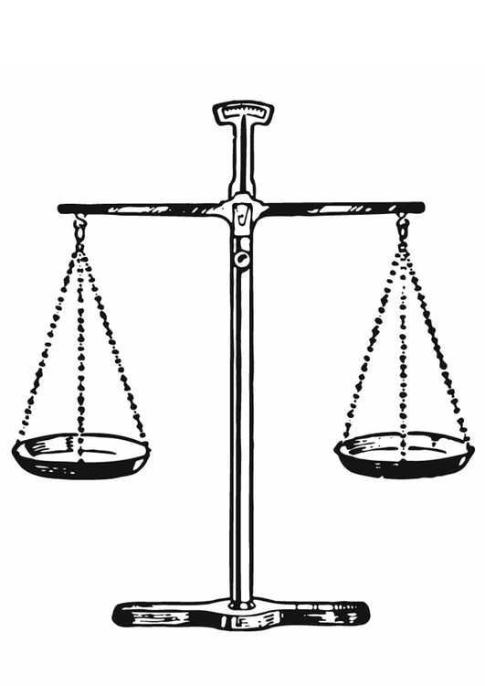 Kleurplaat rechter - weegschaal van justitie