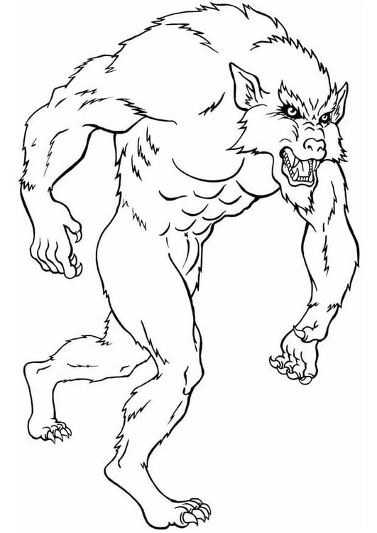 Kleurplaat weerwolf