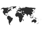 Kleurplaten wereldkaart zonder grenzen