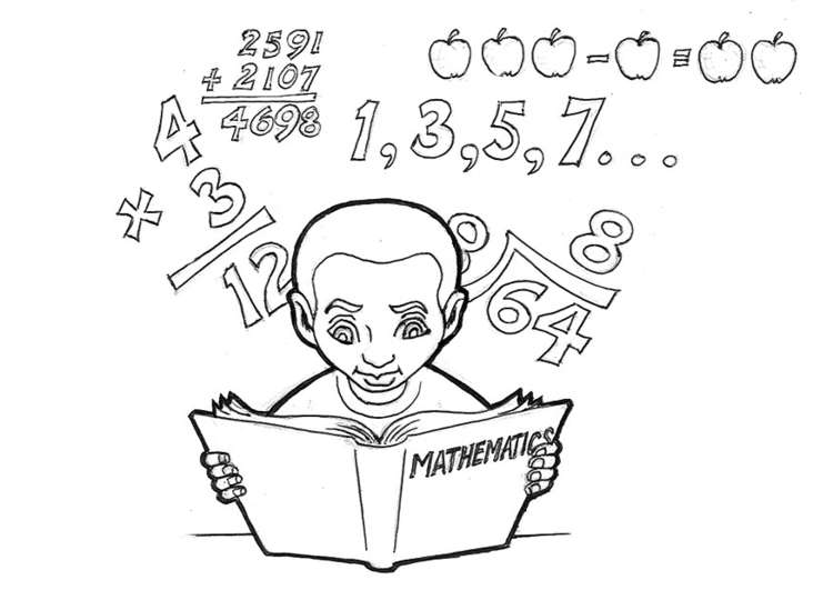 Kleurplaat wiskunde studeren