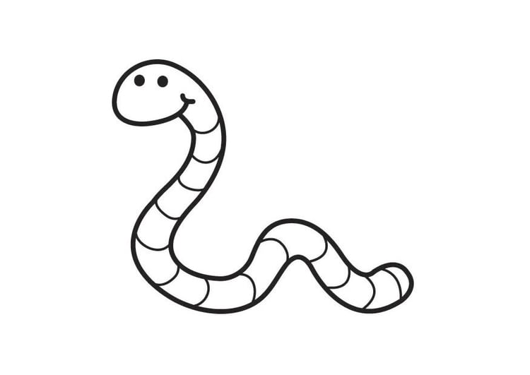 Kleurplaat worm